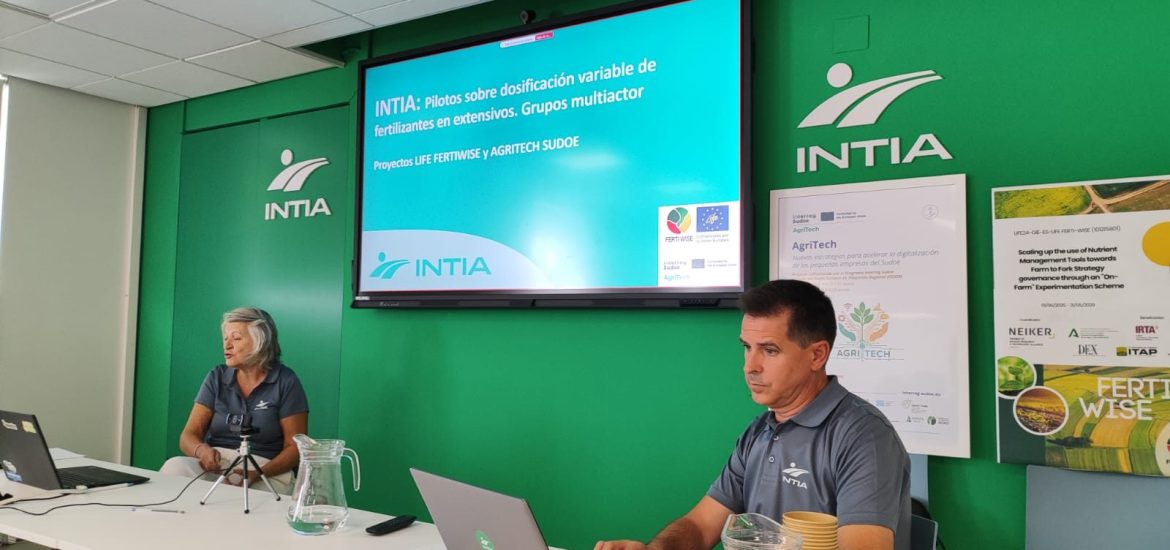 Presentación de INTIA sobre los pilotos de dosificación variable de fertilizantes en la jornada SATIVUM
